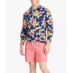 Polo Ralph Lauren Floral Hibiscus Cotton Spa Terry Hoodie Blue Size S